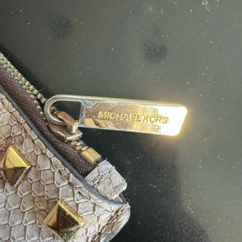 Michael Kors‎ Gold Studded Textured Clutch